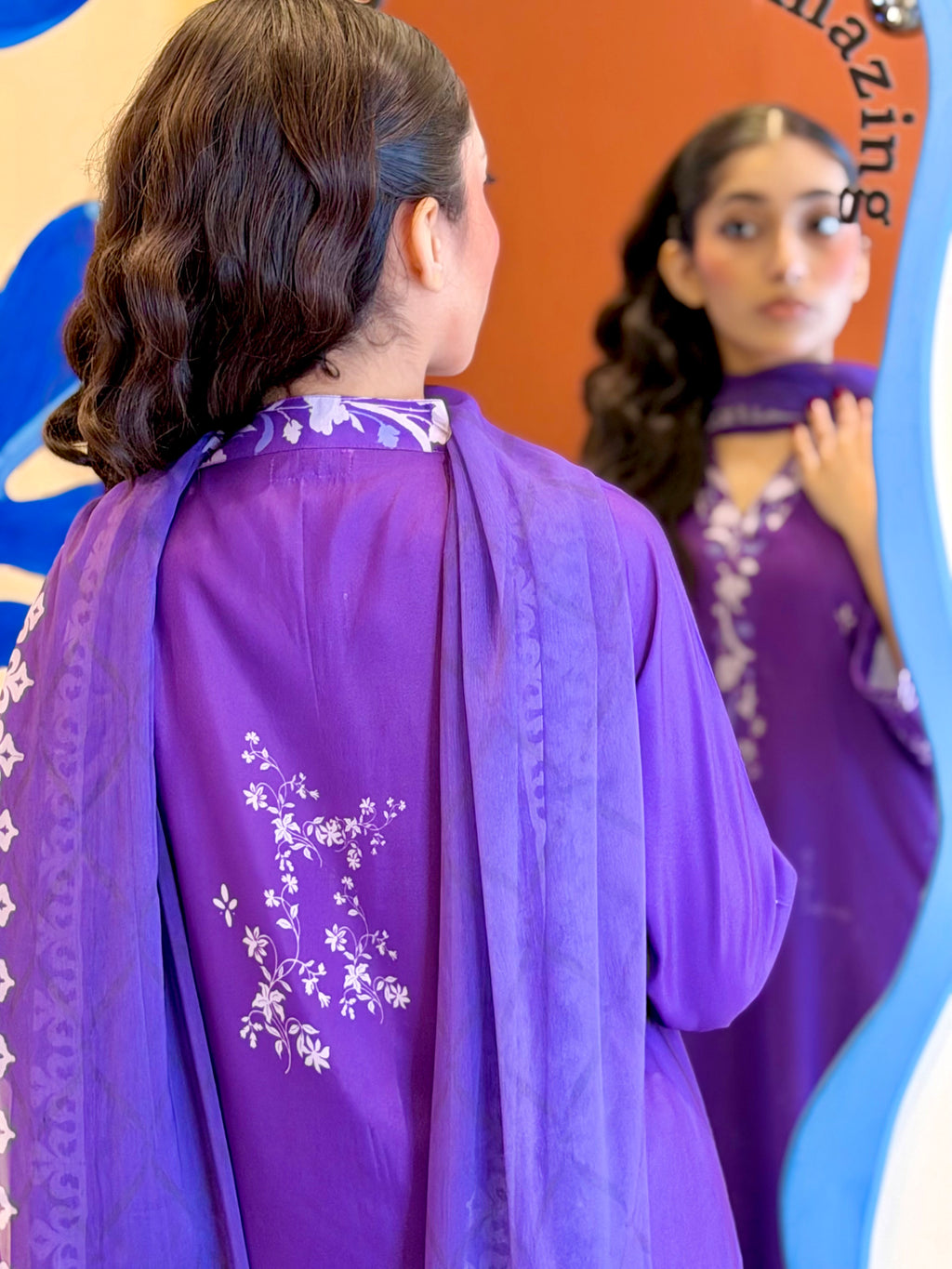 Purple Crush back and dupatta