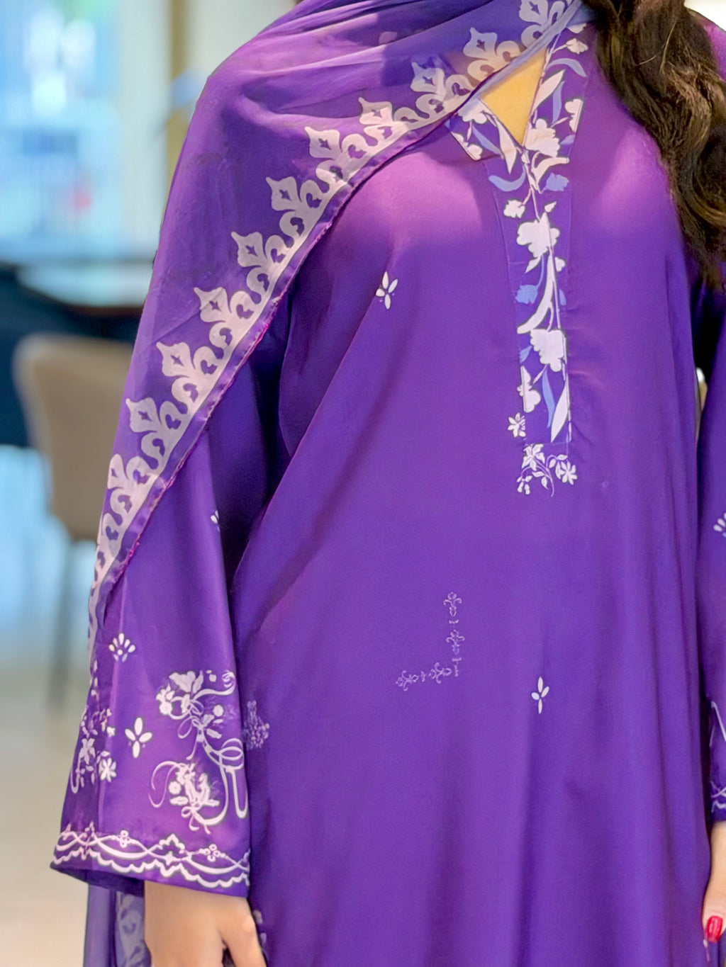 Purple Crush neckline detail